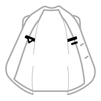 ジャケット　内ポケット　左右・ペン