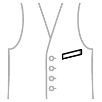 ベスト　胸ポケット　ハコ左