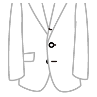 ジャケット ボタン シングル3つ 段返り