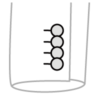 袖口ボタン　4個重ね