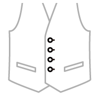 ベスト　ボタンシングル4つ