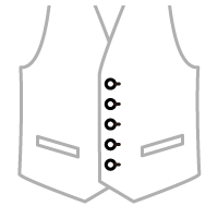 ベスト　ボタンシングル5つ