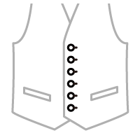 ベスト　ボタンシングル6つ